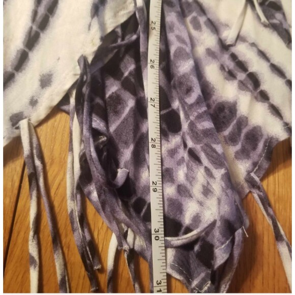 Lucy Love Womens Hippie Boho Tie Dye Fringe Cardigan Sz L - Picture 4 of 9